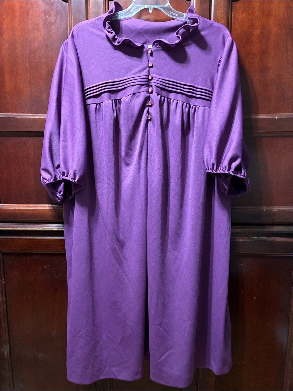 Vintage 5X Purple Ruffle Collar Dress